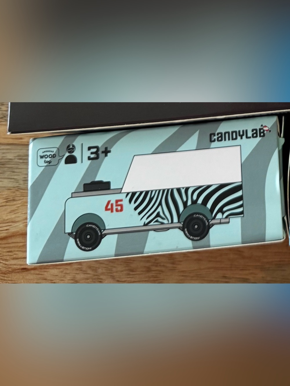 CANDYLAB wooden kids toy safari zebra truck 
New in box